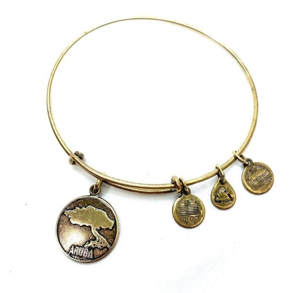 Alex and Ani Aruba Charm Bracelet - Gold Finish Expands 2"- 3.5" - Picture 1 of 2